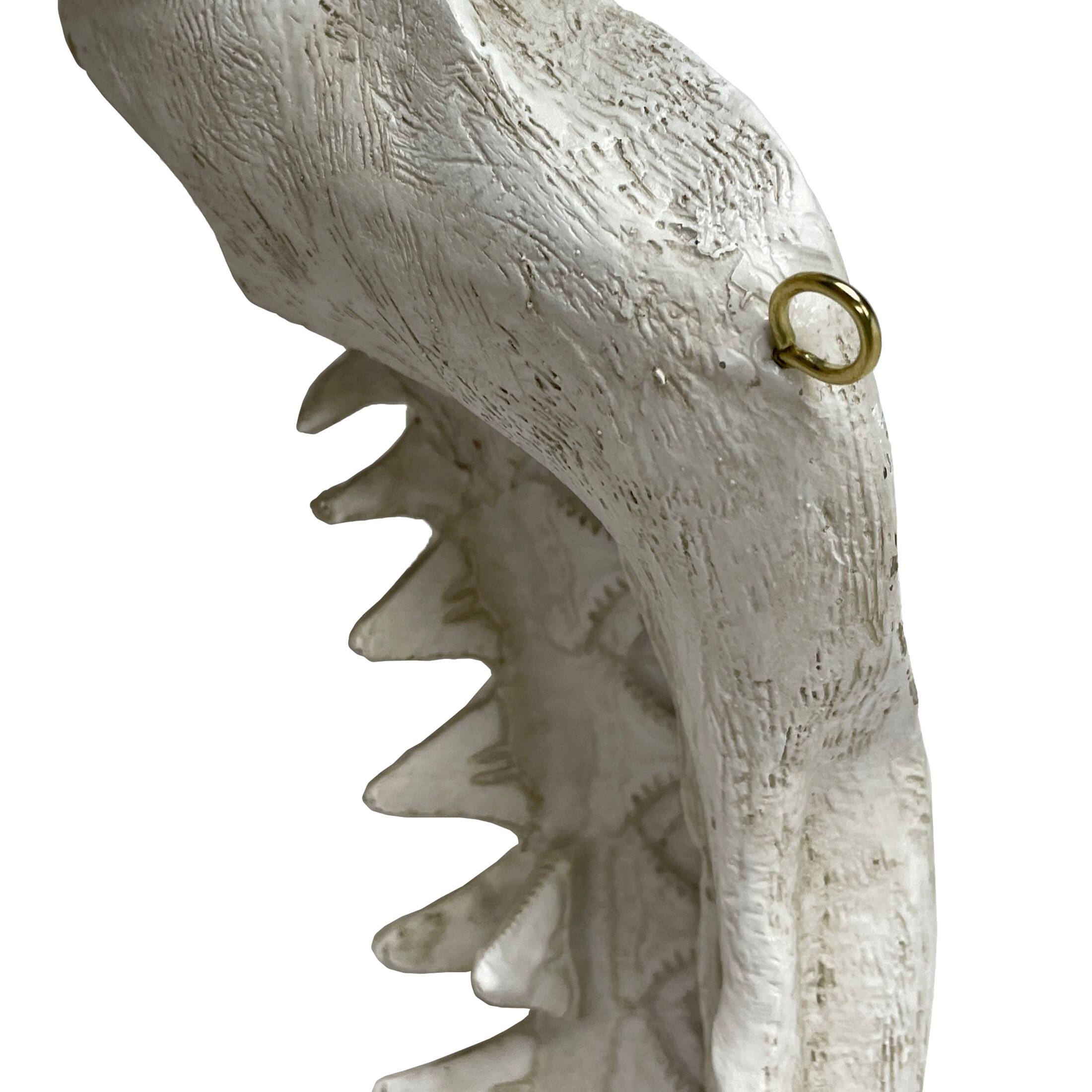 Alt View 9. Chesapeake Bay - Replica Shark Jaw Wall Sculpture Resin Coastal Nautical Decor 16" Off-White Art - Off-white.