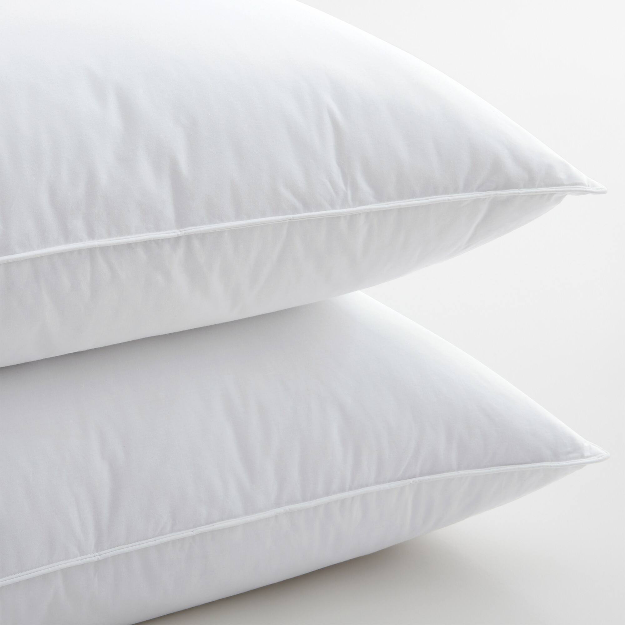 Back. Peace Nest - Peace Nest Set of 2 Premium Goose Feather Pillow with Breathable Cotton Cover, Queen - White.