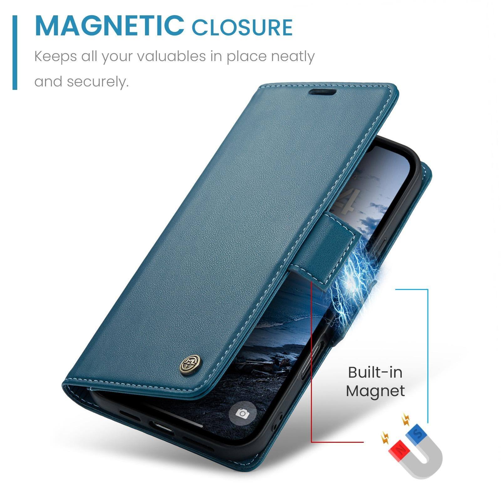 MAGNETIC CLOSURE  
Keeps all your valuables in place neatly and securely.

Built-in Magnet