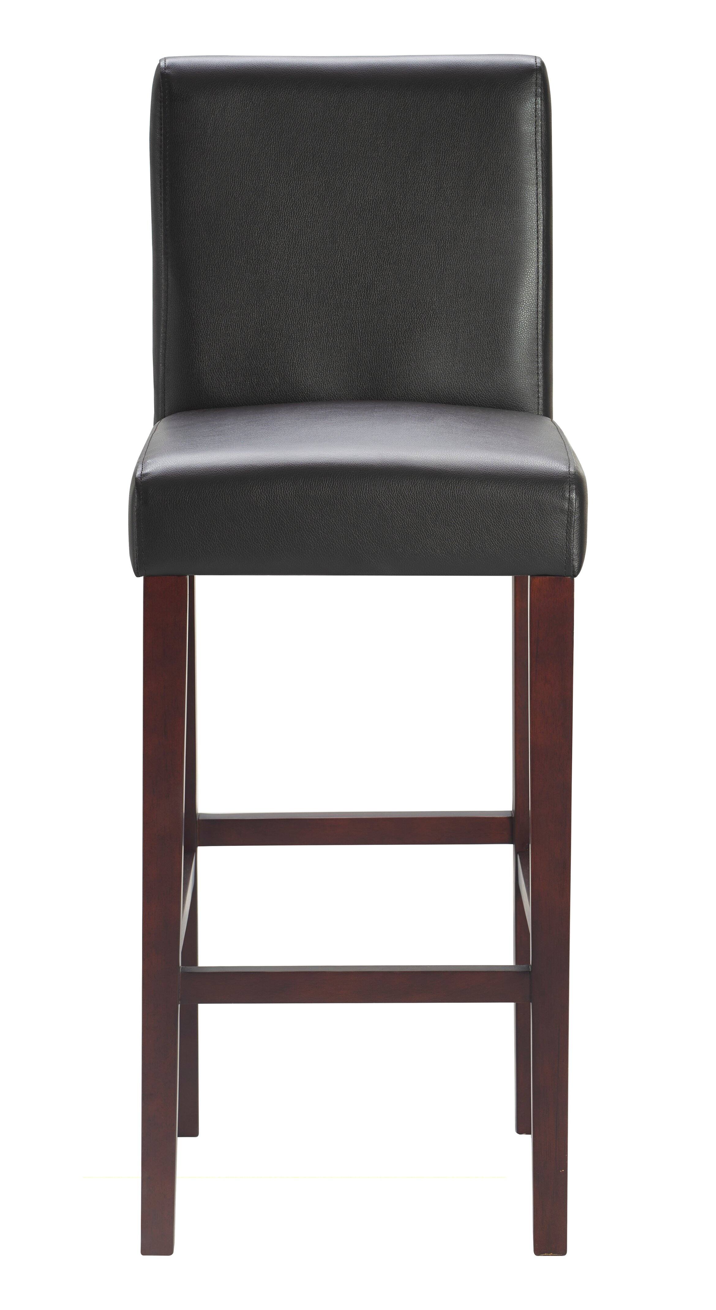 Alt View 13. Serta - Liam 29.5" Leather Bar Wood Stool Set of 2 - Dark Brown.