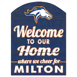 Jardine - Milton Academy Mustangs 16" x 22" Indoor/Outdoor Marquee Sign - Blue
