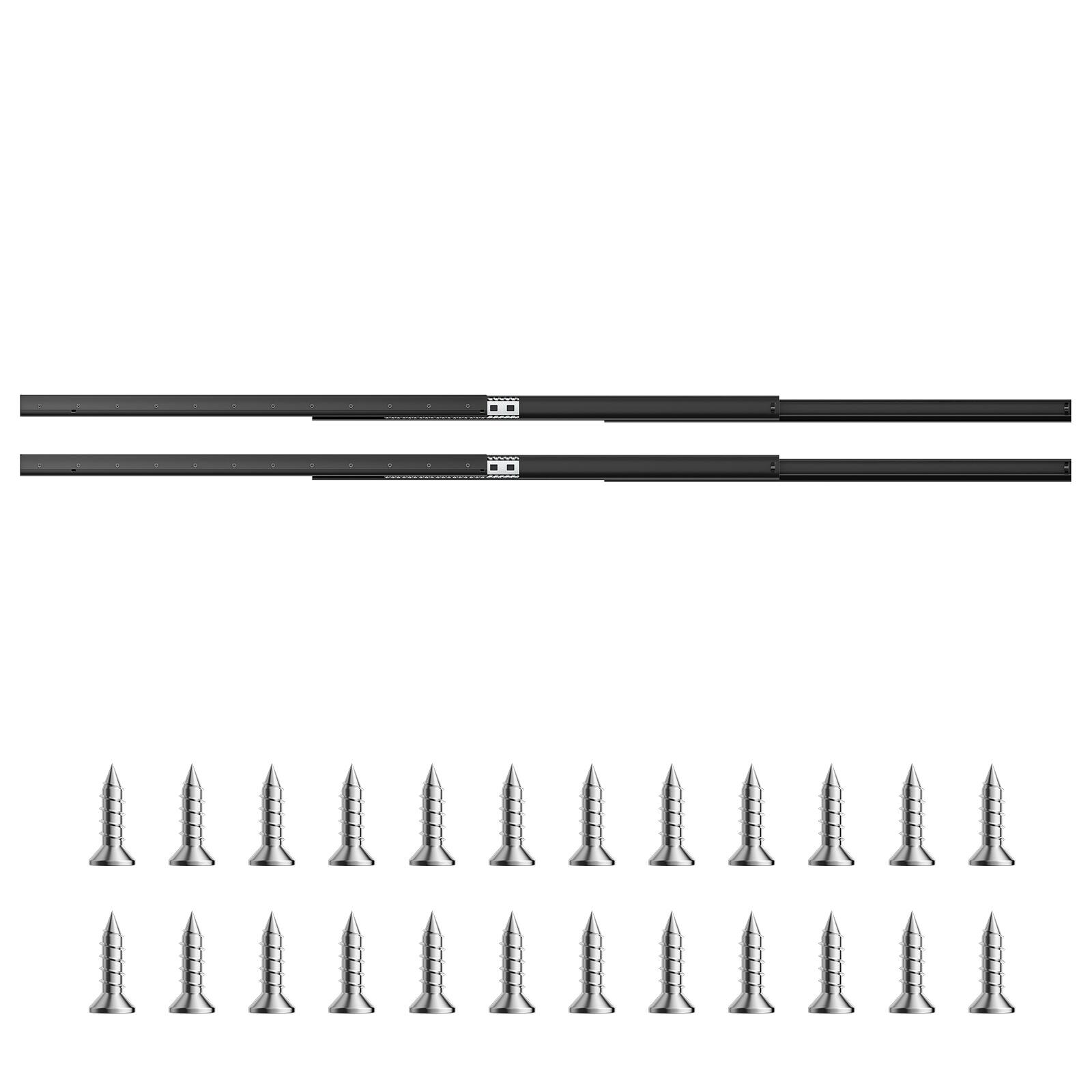 Alt View 5. VEVOR - Undermount Drawer Slides, 40 inch, Full Extension Ball Bearing Under Stair Cabinet Rails, 260 LB Load Capacity - Black.