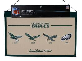 Winning Streak Sports - Philadelphia Football Eagles - High Quality Embroidered Logo Banner Flag - Established 1933 - Multi