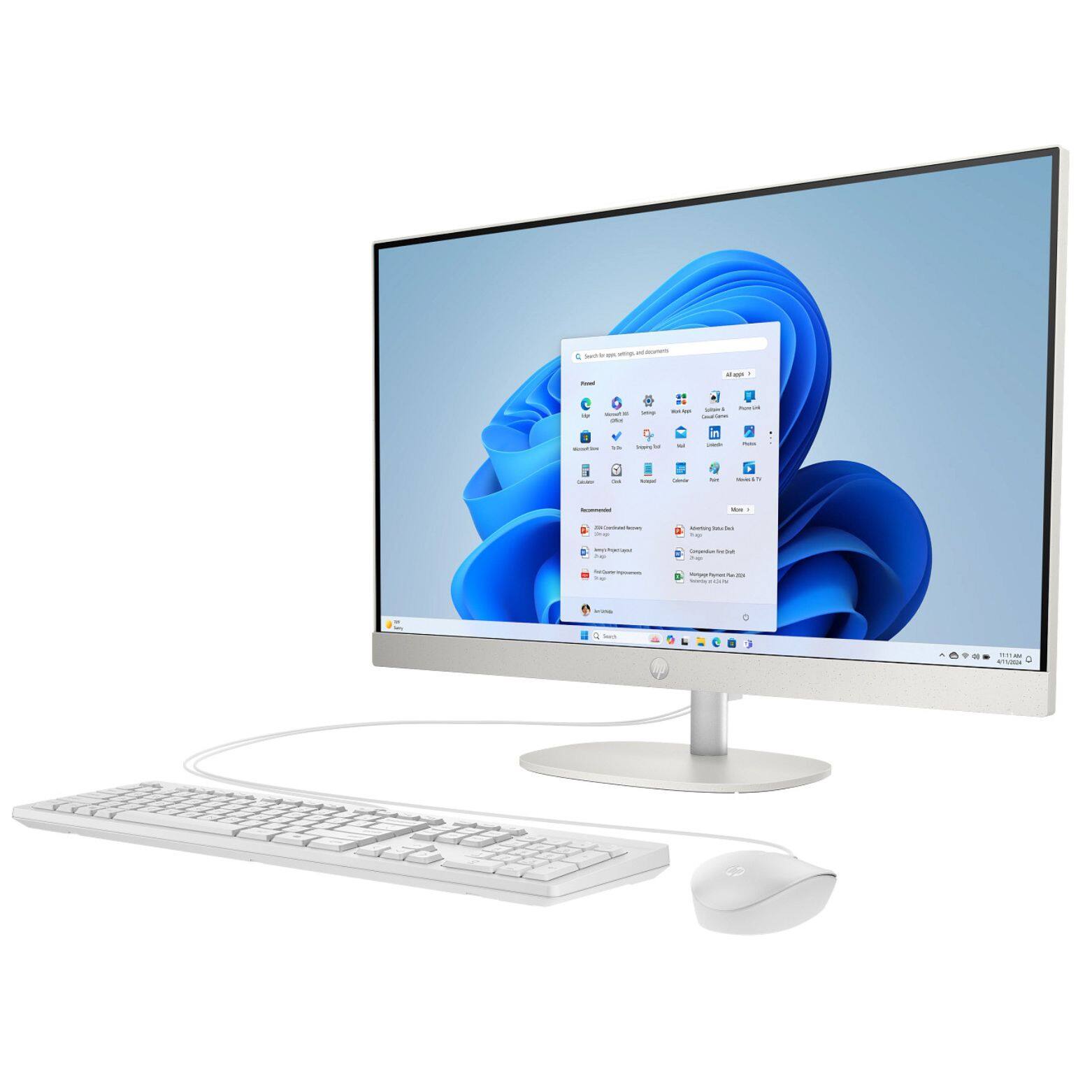 Alt View 1. HP - 27-CR2000T 27" FHD IPS Intel Core Ultra 5 225U 1.5 GHz 16GB DDR5 1TB SSD Intel UHD Windows 11 Home All-in-One Desktop - White.
