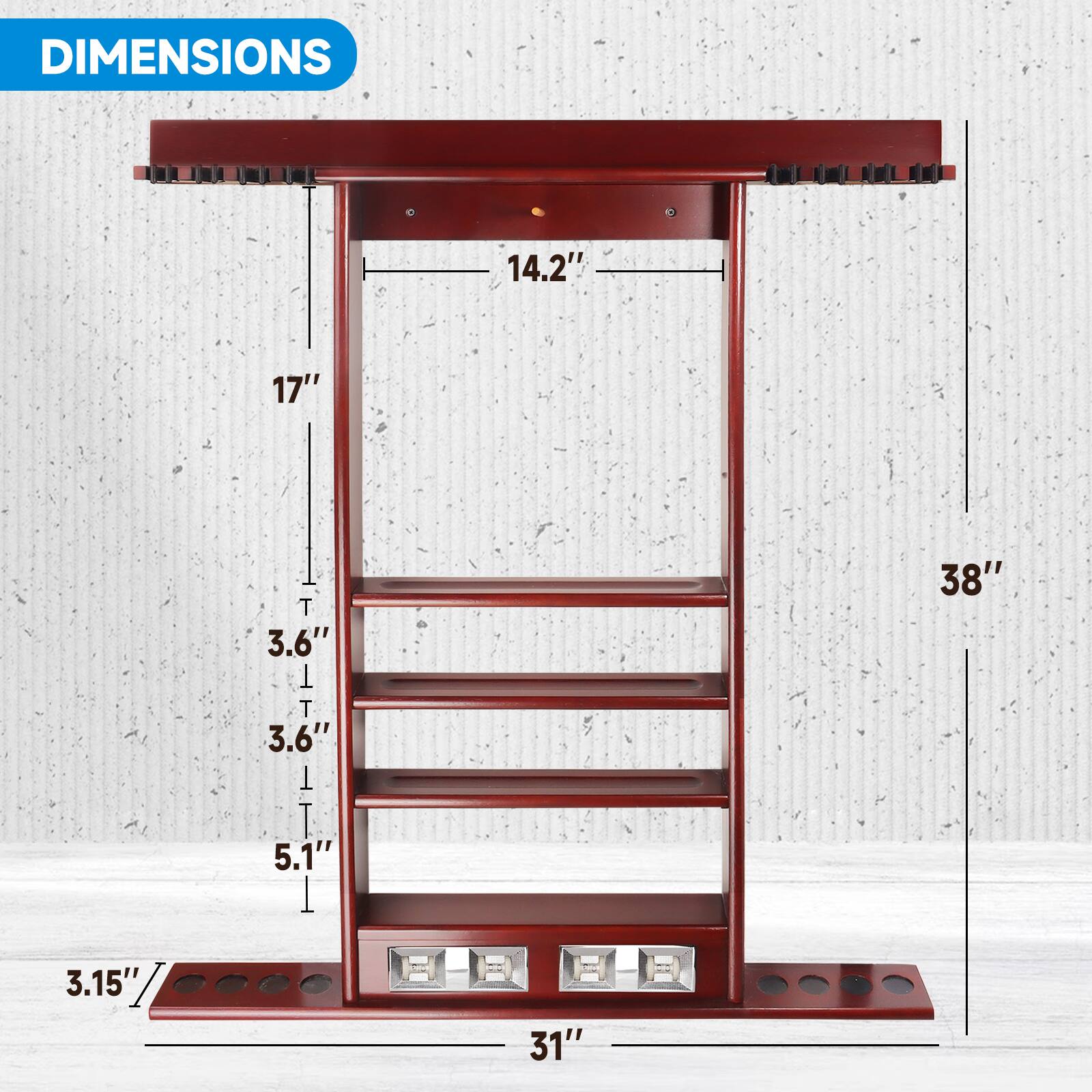 DIMENSIONS 14.2" 17" T 3.6" 1 T 3.6" T T 5.1" I 38" 3.15" 31"