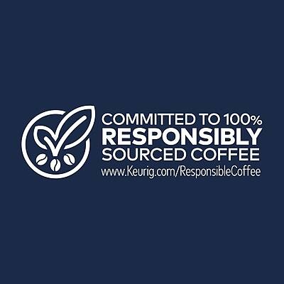 COMMITTED TO 100% RESPONSIBLY SOURCED COFFEE  
www.Keurig.com/ResponsibleCoffee