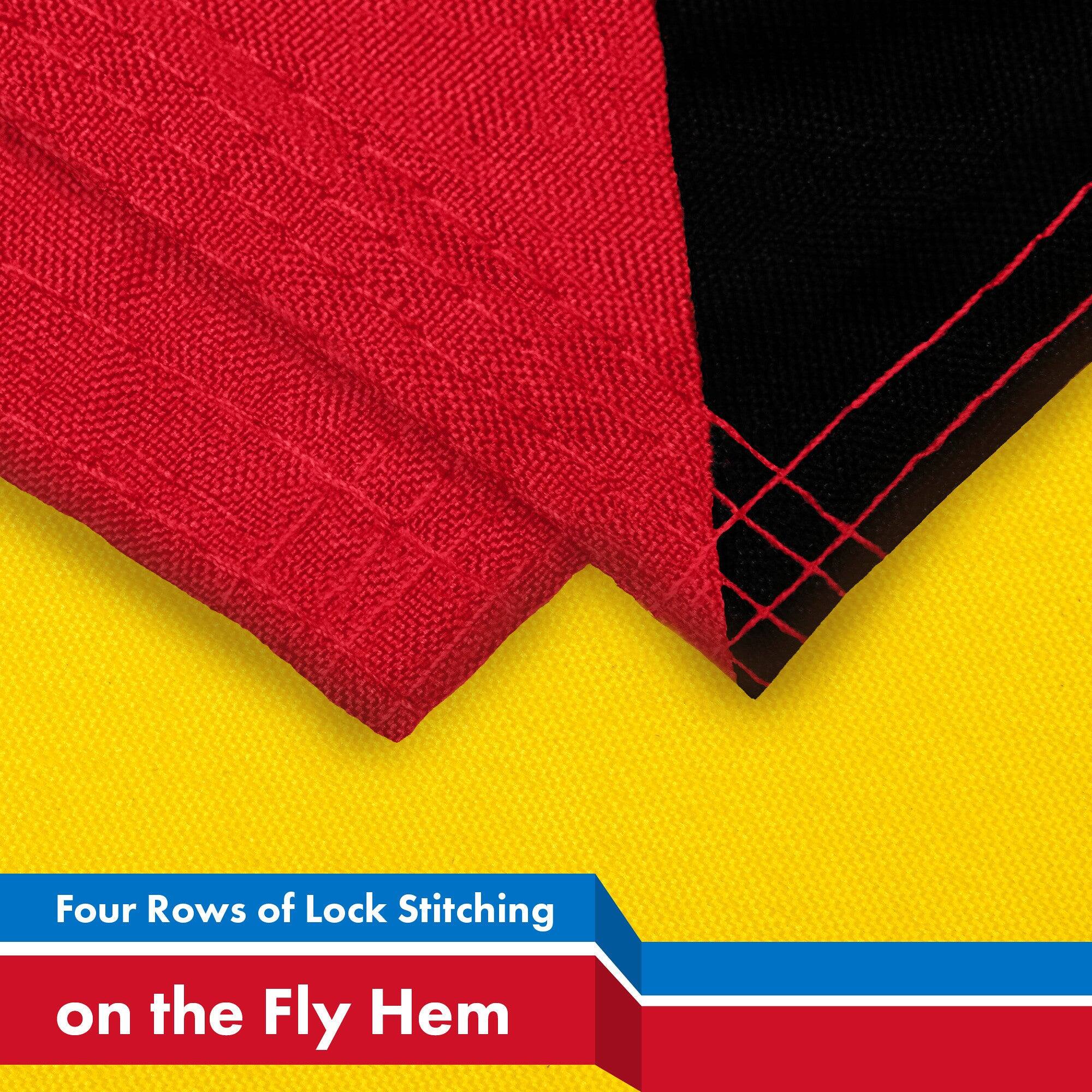 Four Rows of Lock Stitching on the Fly Hem