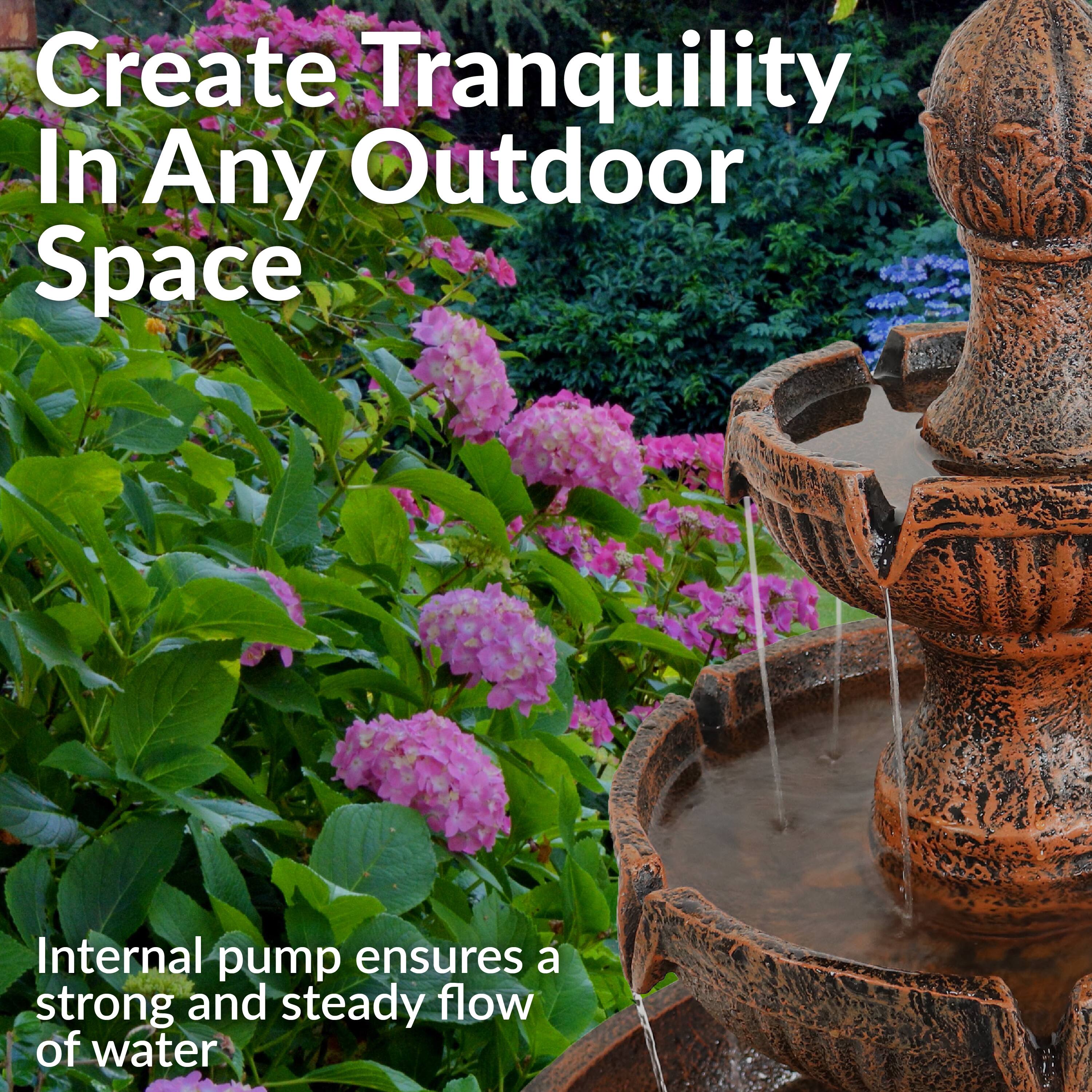 Create Tranquility In Any Outdoor Space

Internal pump ensures a strong and steady flow of water