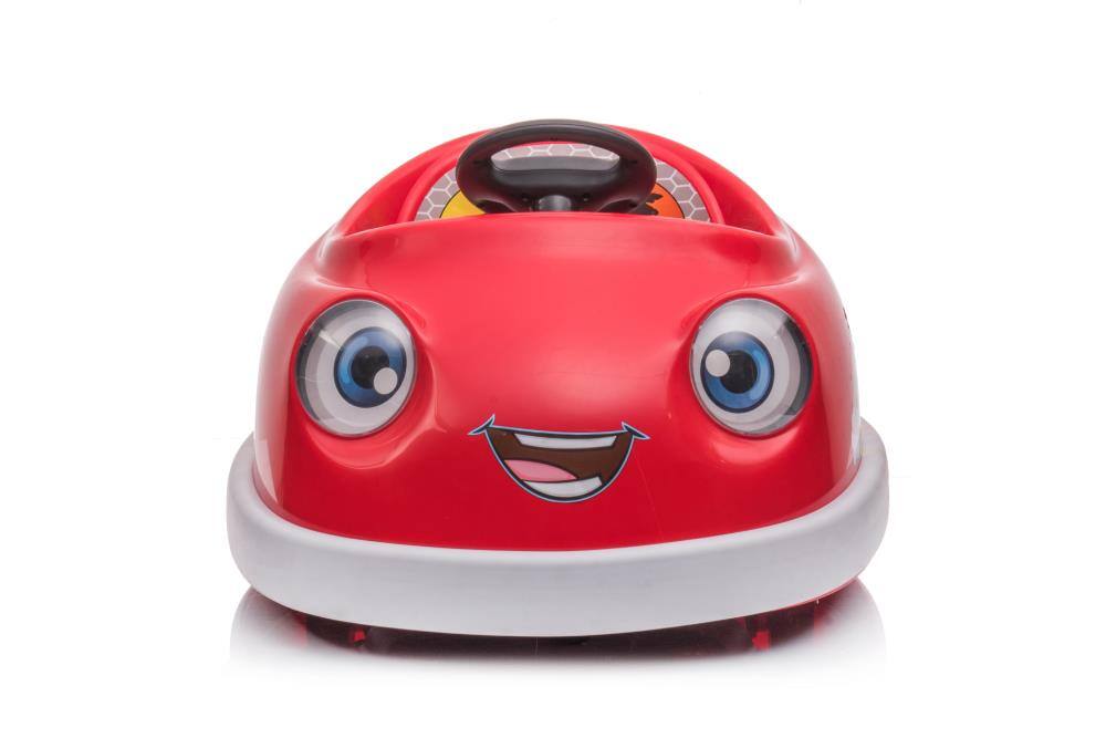 Angle. BreeBe - 12V Kids Bumper Car, Dual Drive Electric ride on with USB, Bluetooth Music, Rocking Horse Mode, Anti-Collision, Age 1-6 - Red.