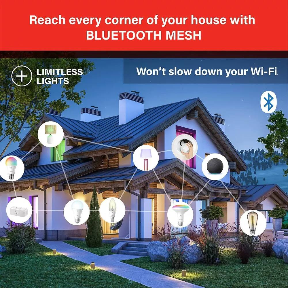 Reach every corner of your house with BLUETOOTH MESH  
Won't slow down your Wi-Fi  

LIMITLESS LIGHTS