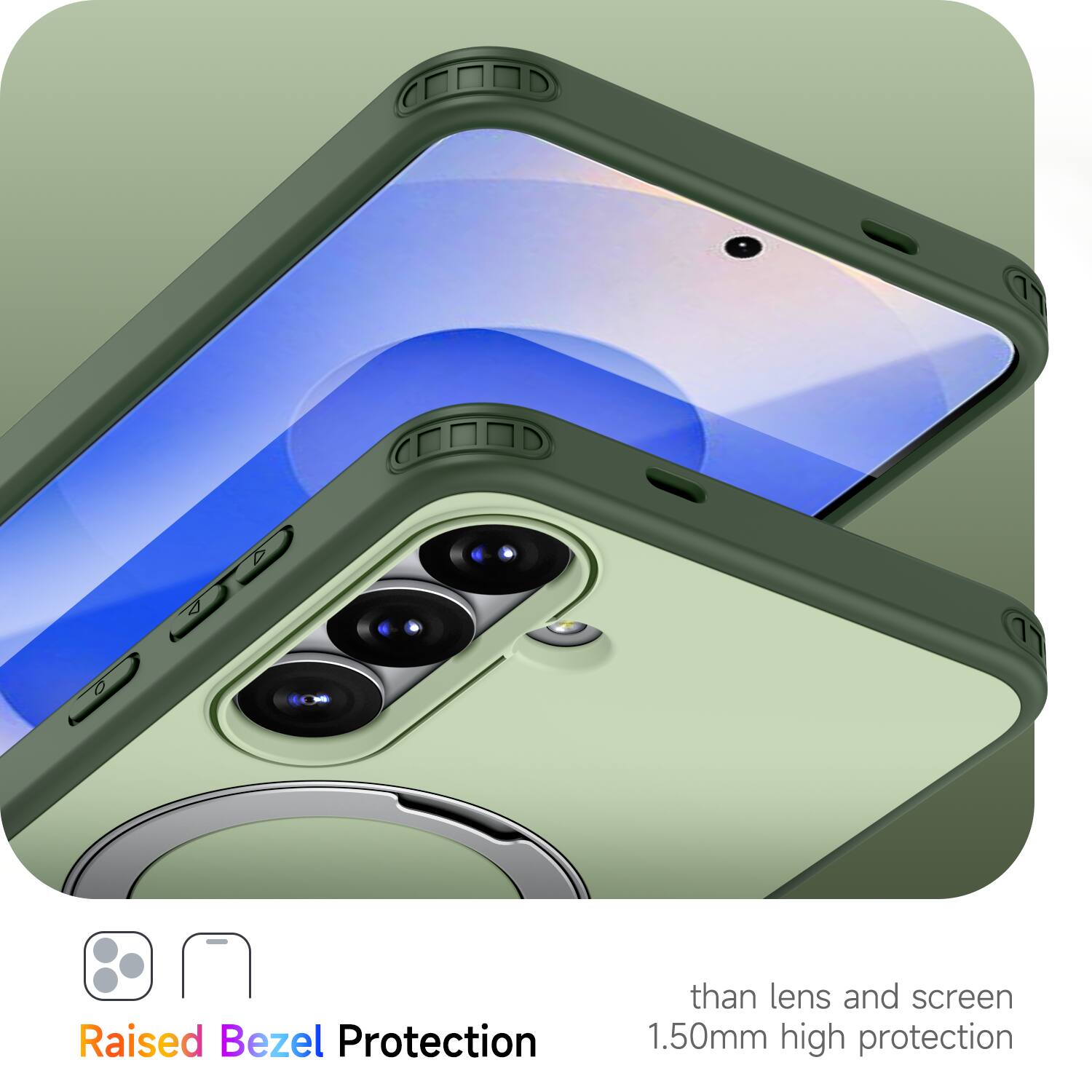 17 17 Raised Bezel Protection than lens and screen 1.50mm high protection