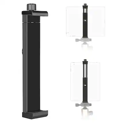 Front. Neewer - iPad Tripod Mount, Adjustable Clamp 16-23.5cm - Black.