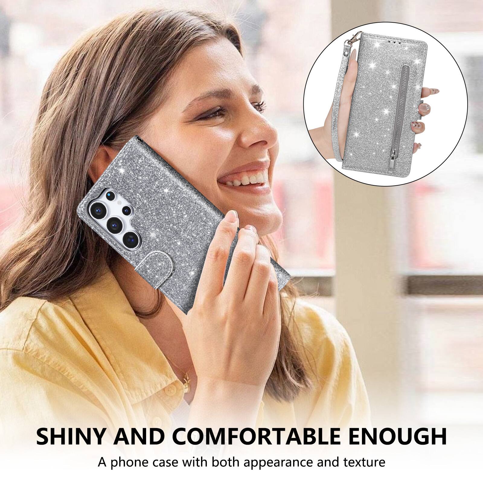 SHINY AND COMFORTABLE ENOUGH  
A phone case with both appearance and texture