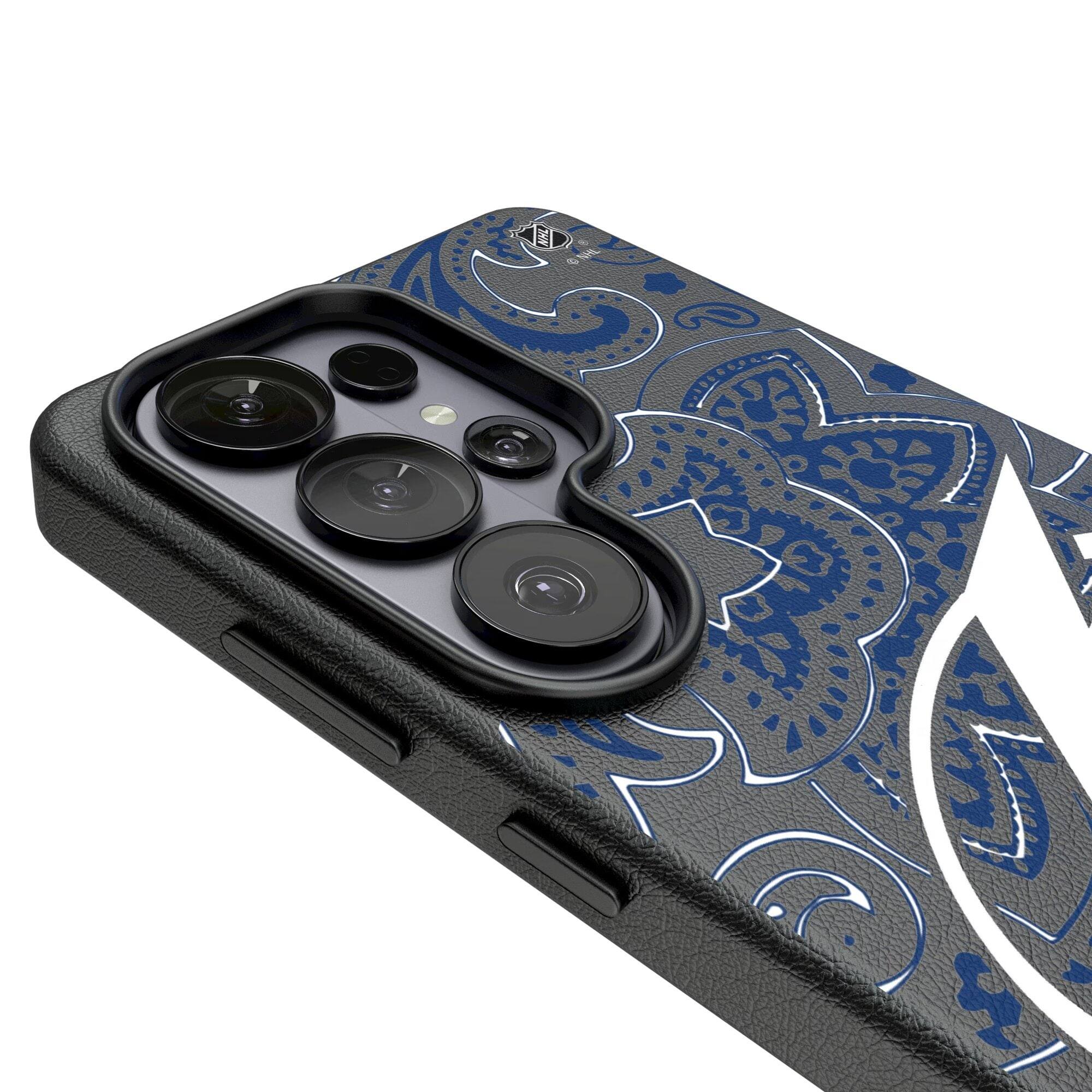 Alt View 2. Keyscaper - Tampa Bay Lightning Paisley Galaxy Magnetic Bump Case - S25 - Black.