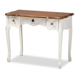 Baxton Studio - Sophie Classic Traditional French Country White and Finished Small 3-Drawer Wood Console Table - White/Brown