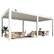 Front. U-HOMY - 10'x20' Outdoor Louvered Pergola - Features Adjustable Aluminum Roof & Drop-Down Curtains - White.