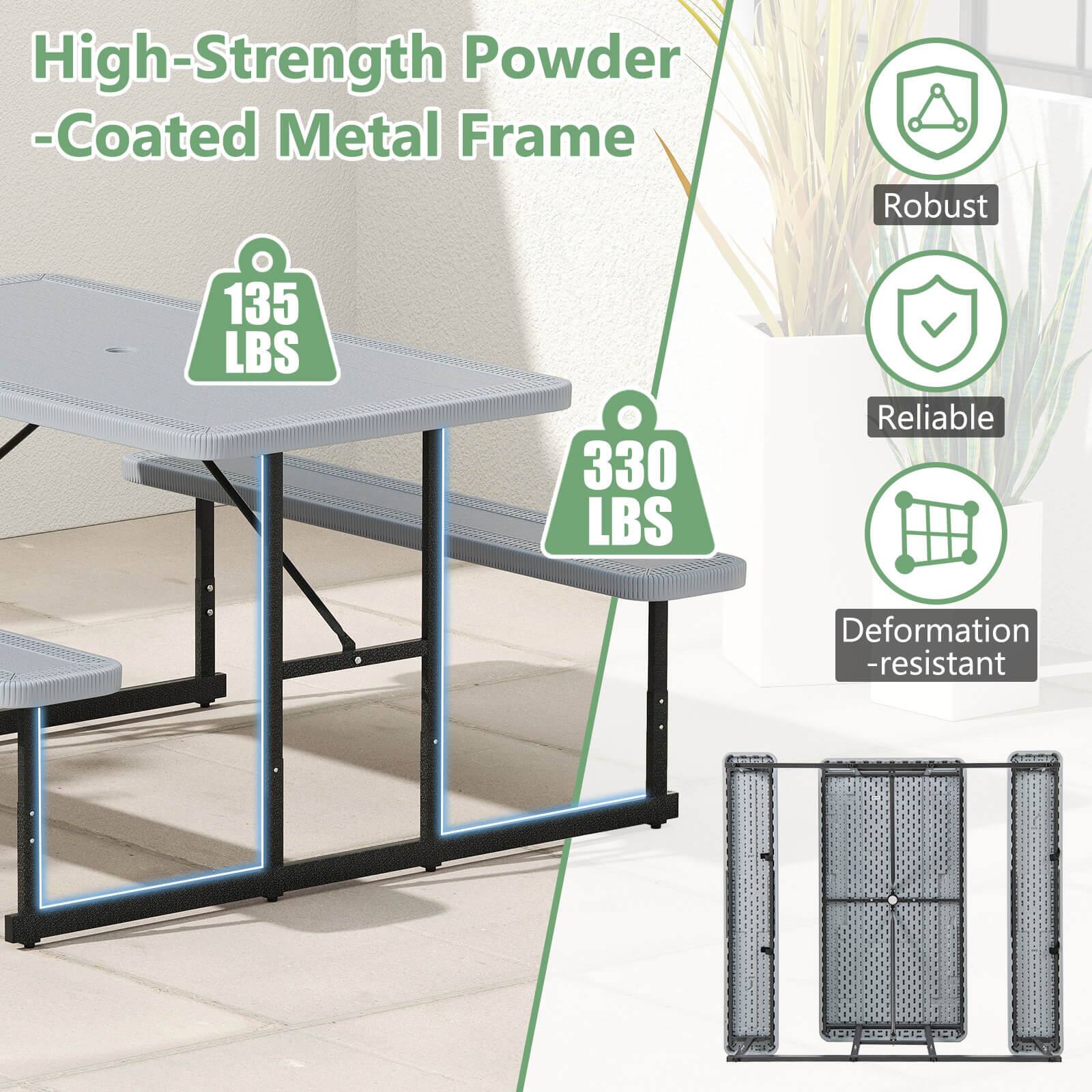 High-Strength Powder-Coated Metal Frame: Robust, 135 LBS, 330 LBS, Reliable, Deformation-resistant