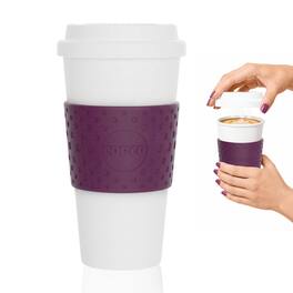 Copco - Acadia Insulated Travel Mug, 16 oz Double Wall Tumbler with Spill-Resistant Lid - Plum