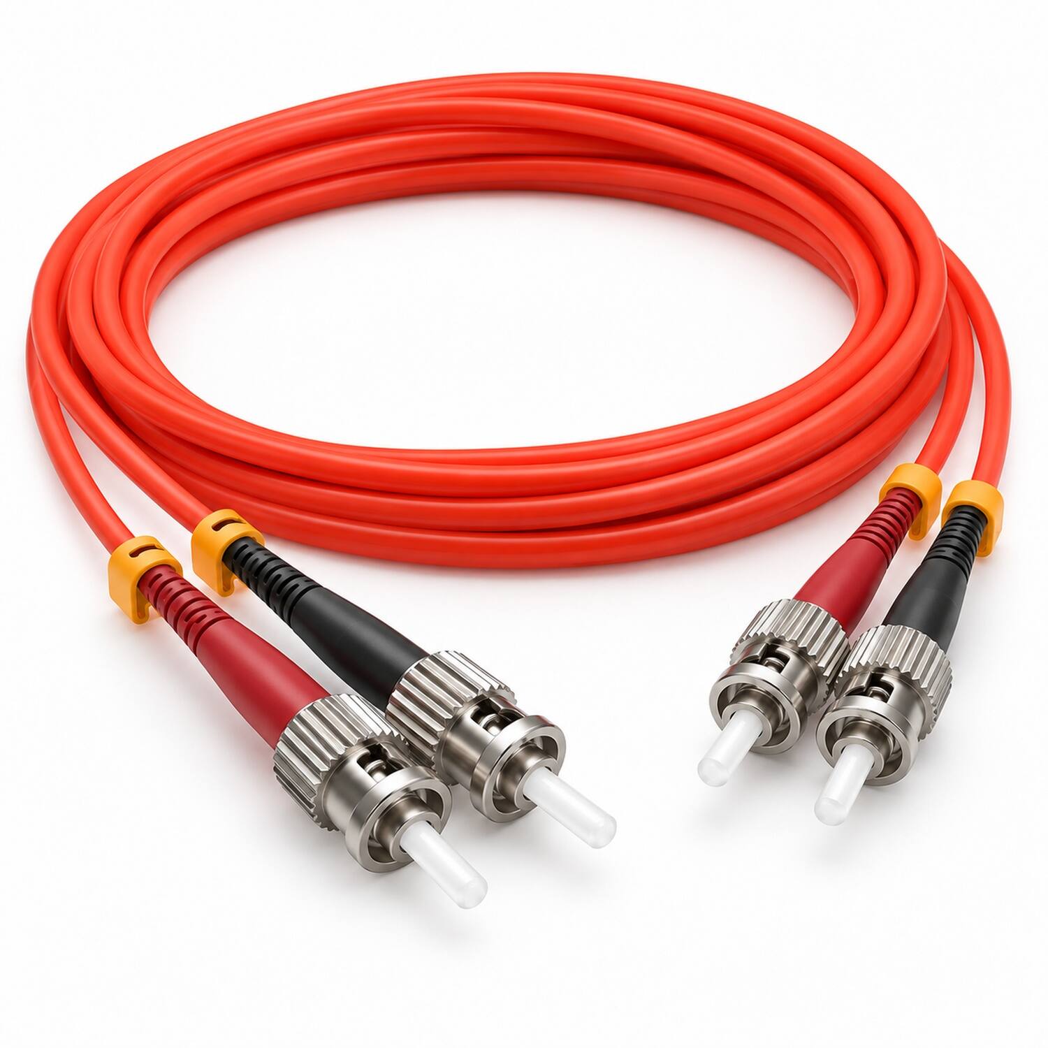 Angle. Sanoxy - 5 Meters ST to ST Duplex 62.5/125 Multimode OM1 Fiber Optic Cable - Multi.