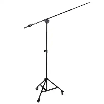 Front. Lyxpro - 90" Microphone Stand & 87” Arm Boom Stand with Rolling Caster Tripod Legs & Counterweight - Black.