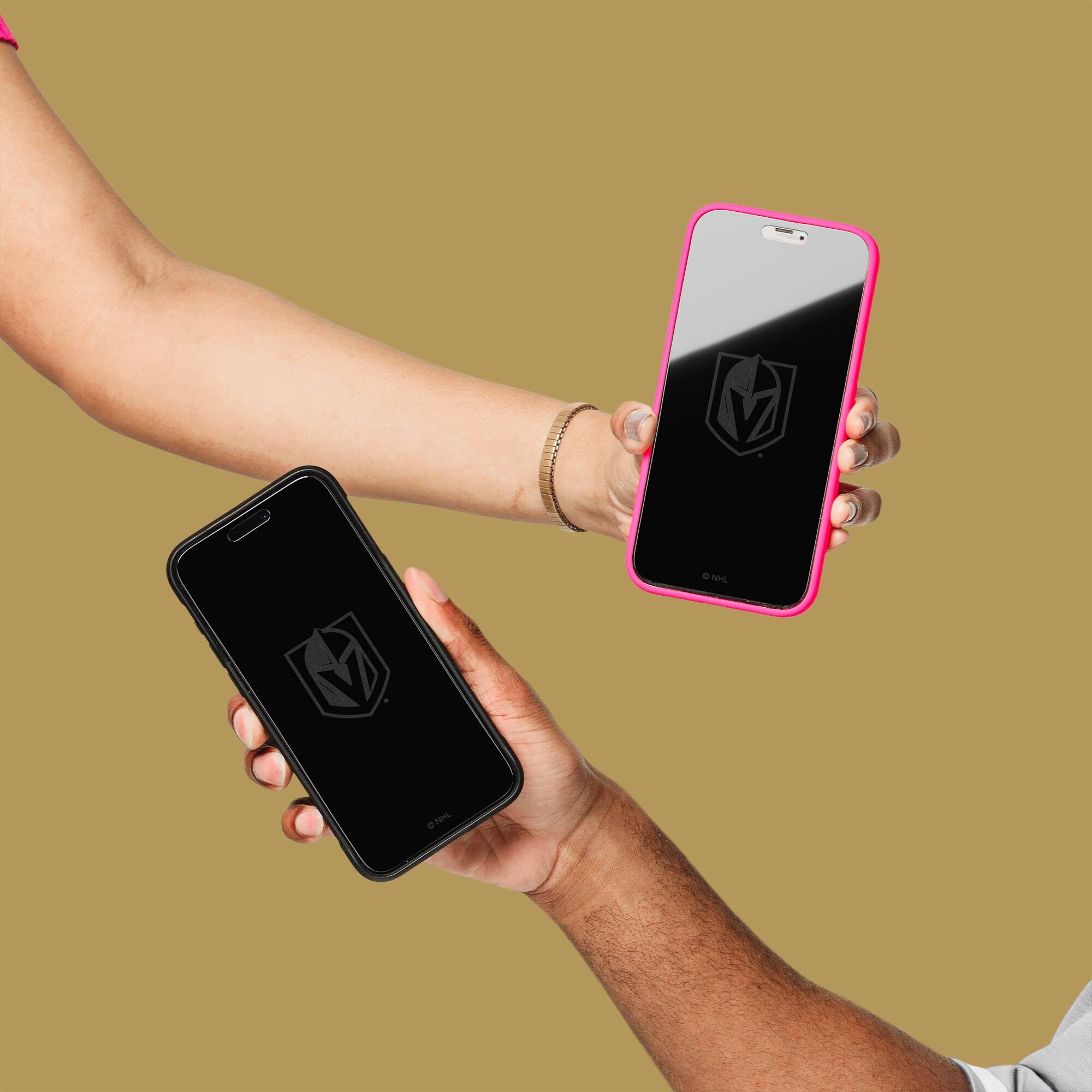 Alt View 2. Screen Skinz - Vegas Golden Knights Disappearing Logo iPhone Screen Protector - 15 Plus/15 Pro Max/16 Plus - Multicolor.