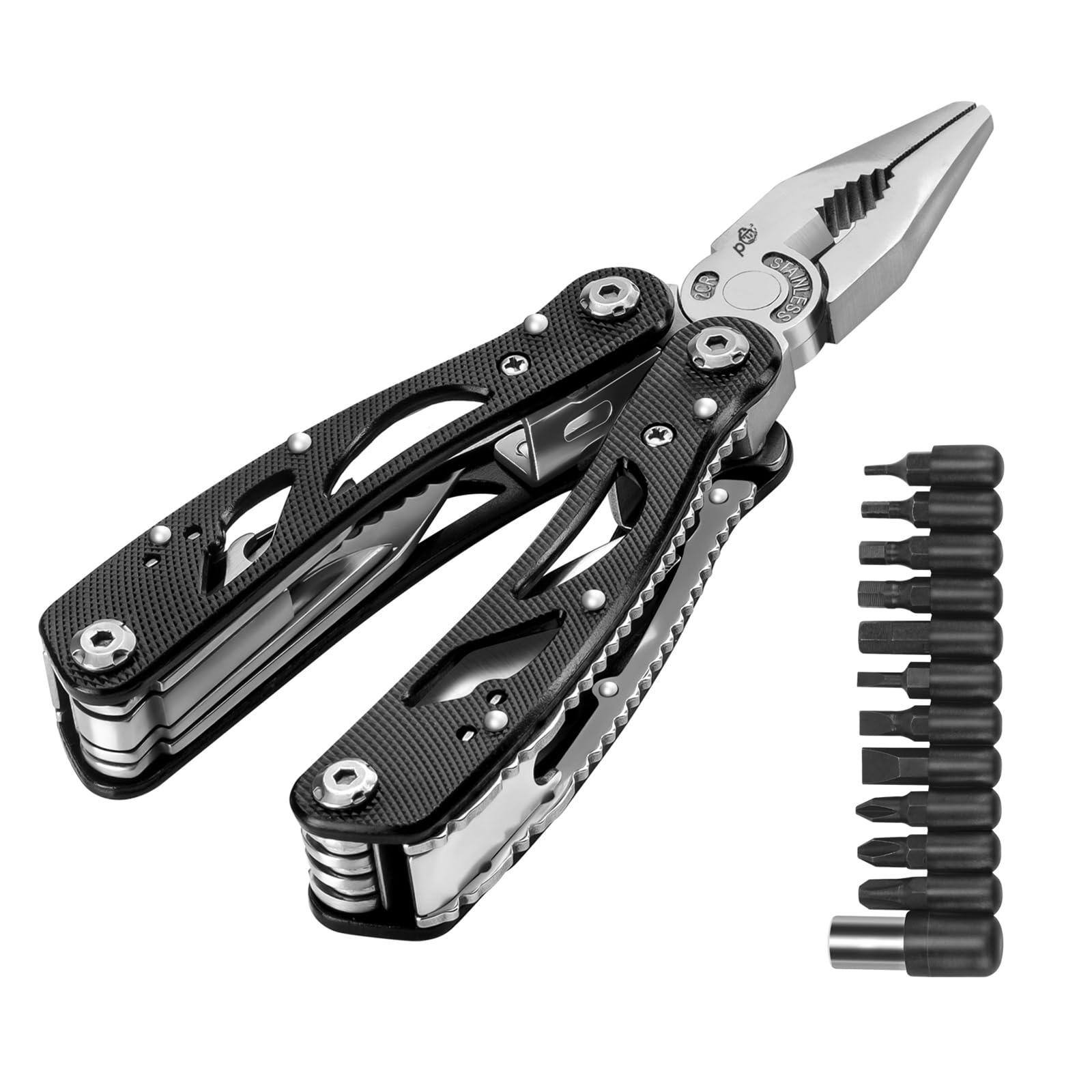 Front. Dapper Styles - Multitool Pliers Set Stainless Steel Tool With 11 Bits - 1.