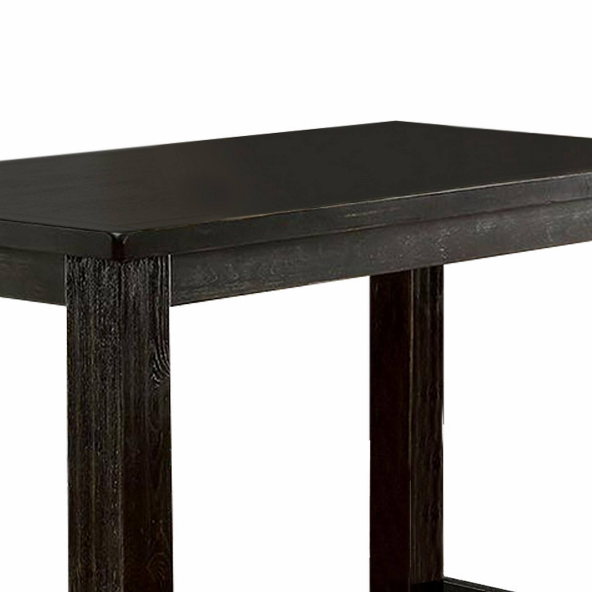 Alt View 2. Manhattan Lane - 84 Inches Rectangular Dining Table with Leaf Extension, Antique Black - Black.