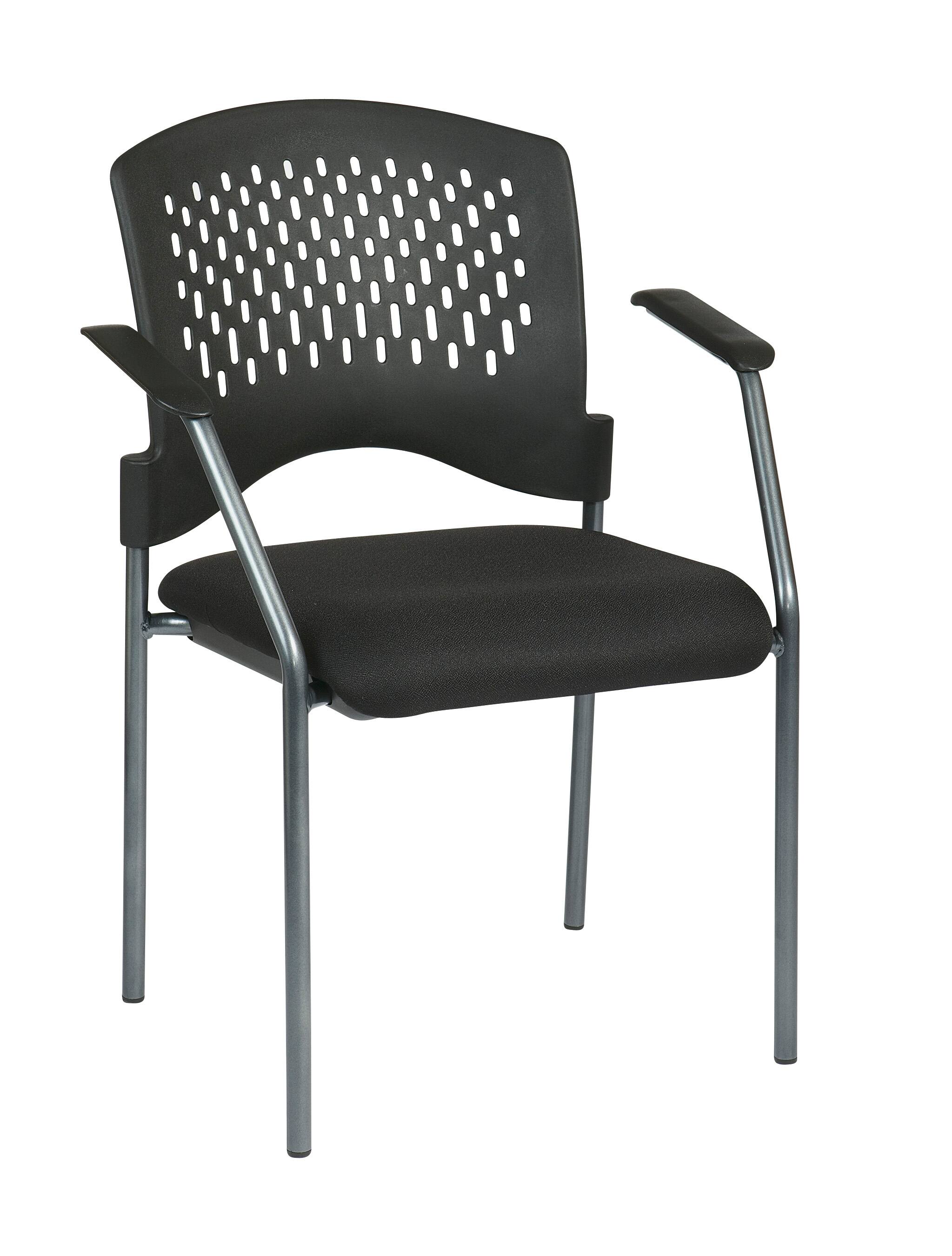 Angle. Office Star Products - Titanium Finish Visitors Chair - Coal.