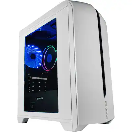 Front. Periphio - Periphio Warp Gaming PC Desktop - AMD Ryzen 5 CPU, Vega 7 Graphics, 16GB RAM, 1TB Storage, WiFi Built-In, Win 11 Gaming - White.