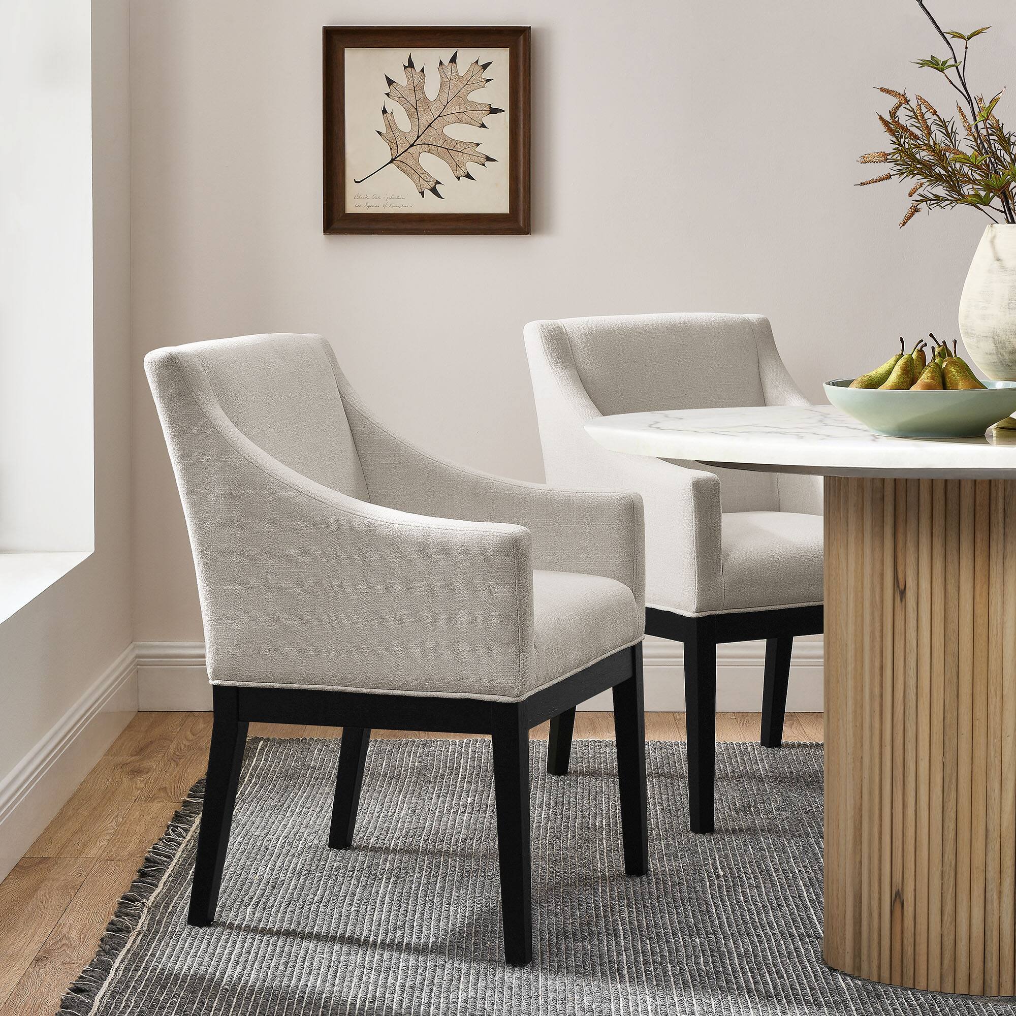 Alt View 4. Modway - Alton Fabric Upholstered Dining Armchair by Modway - Salt Black.