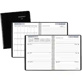 AT-A-GLANCE - 2026 DayMinder Executive 7" x 8.75" Weekly & Monthly Planner, Faux Leather Cover - Black