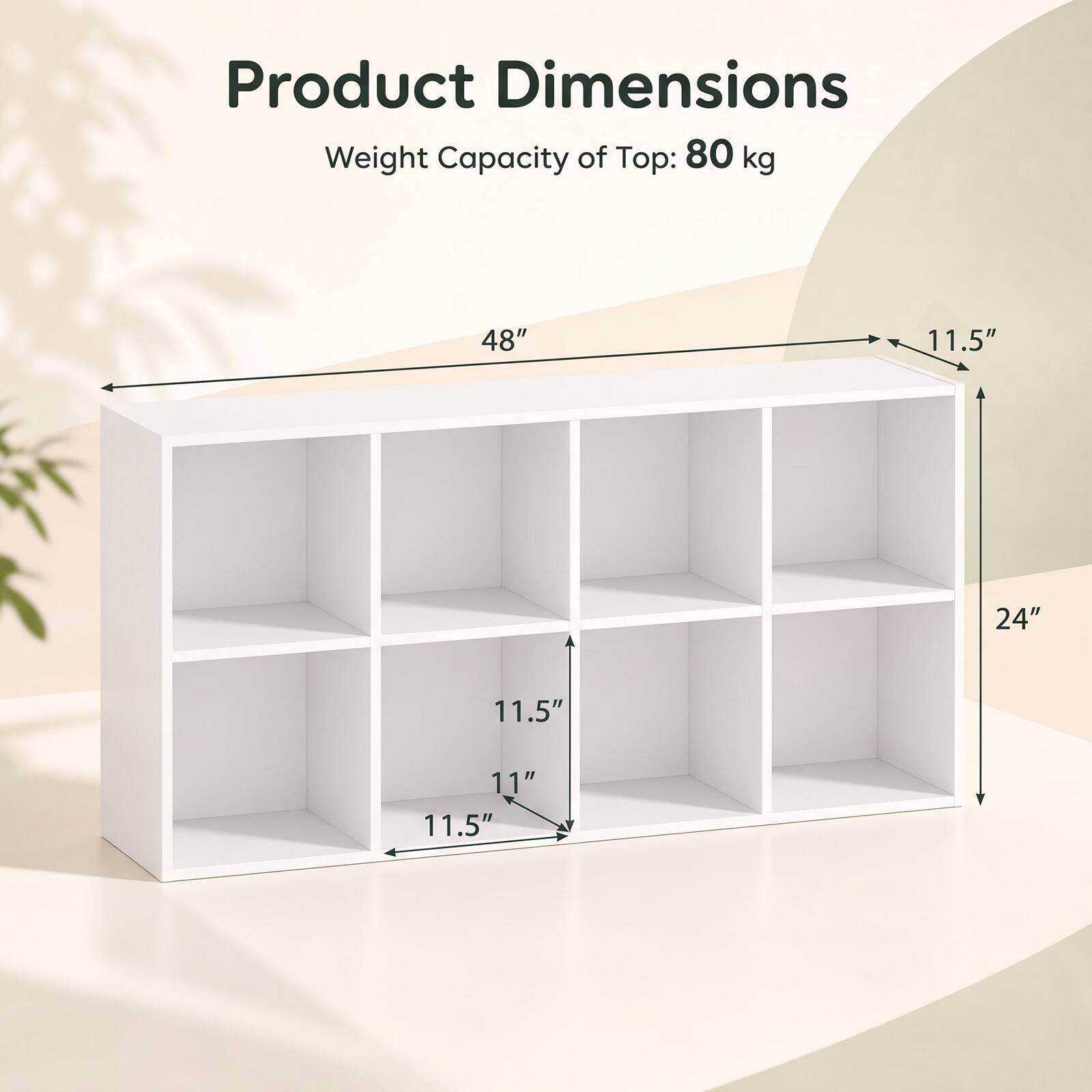 Product Dimensions  
Weight Capacity of Top: 80 kg  
48"  
11.5"  
24"  
11.5"  
11" 11.5"