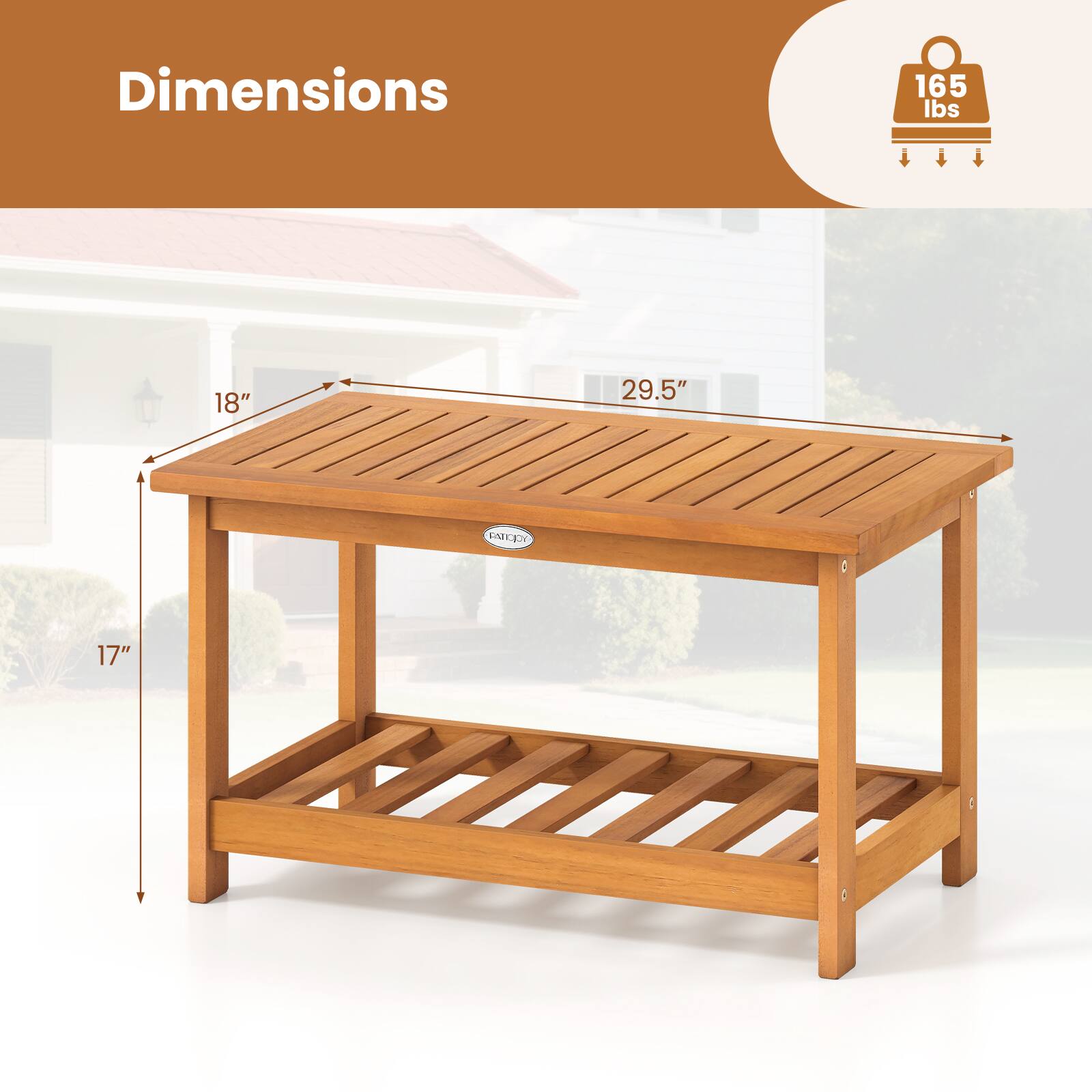 Dimensions  
165 lbs  
18"  
29.5"  
17"