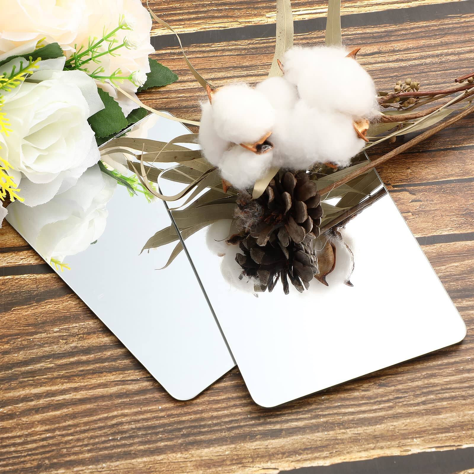 Alt View 3. Live At Space - 2 Magnetic Locker Mirror Small Real Glass School Rectangular Makeup For Bathroom Household Refrigerator Cabinet(4 X 5.8 - 4 x 5.8 Inches.