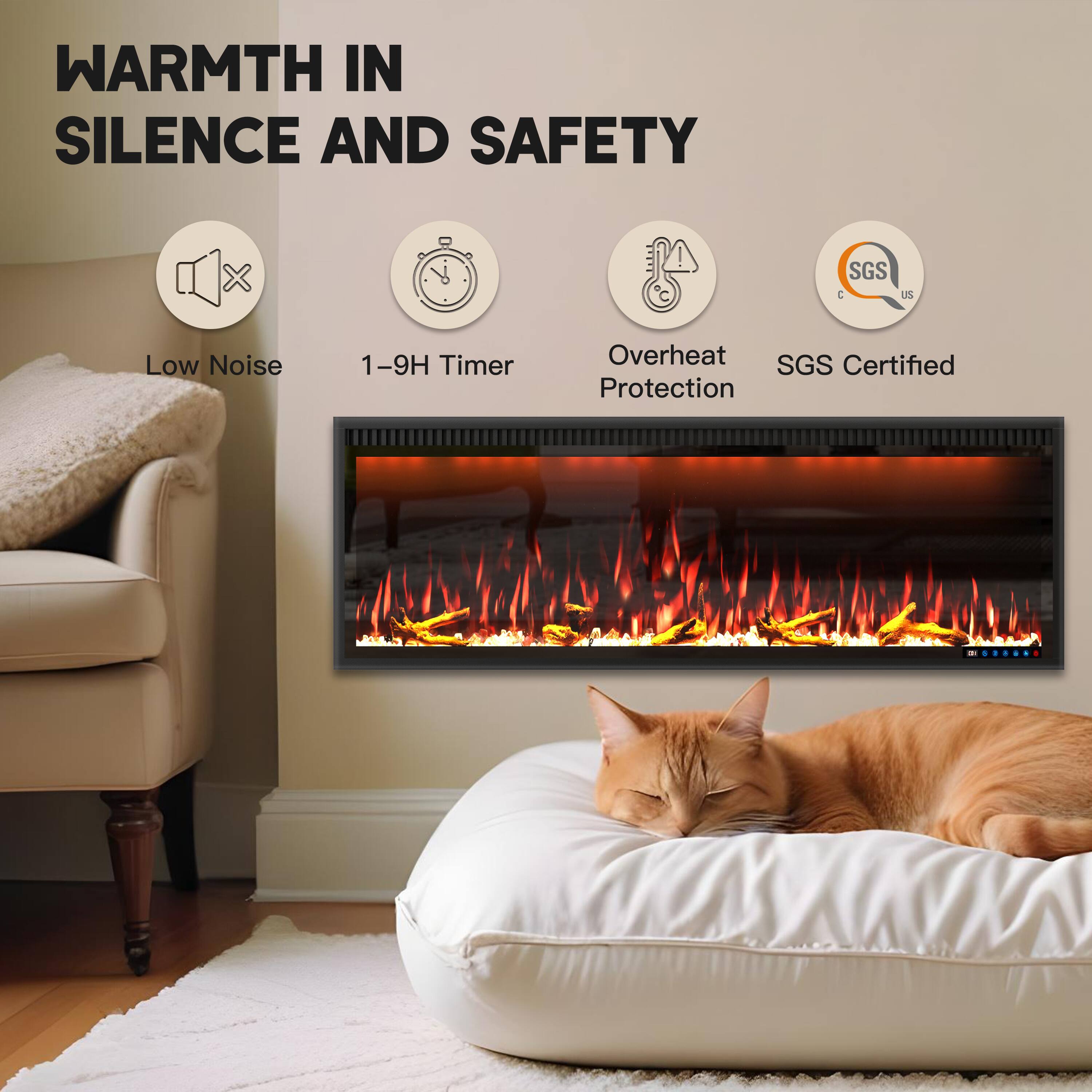 WARMTH IN SILENCE AND SAFETY

- Low Noise
- 1-9H Timer
- Overheat Protection
- SGS Certified