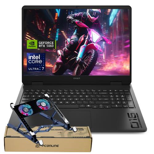 HP - Omen Slim 16" 144Hz Laptop - Intel Core Ultra 7 255H - 64GB DDR5 RAM - 1TB SSD - NVIDIA GeForce RTX 5060 - PCO LT Cooler - Black