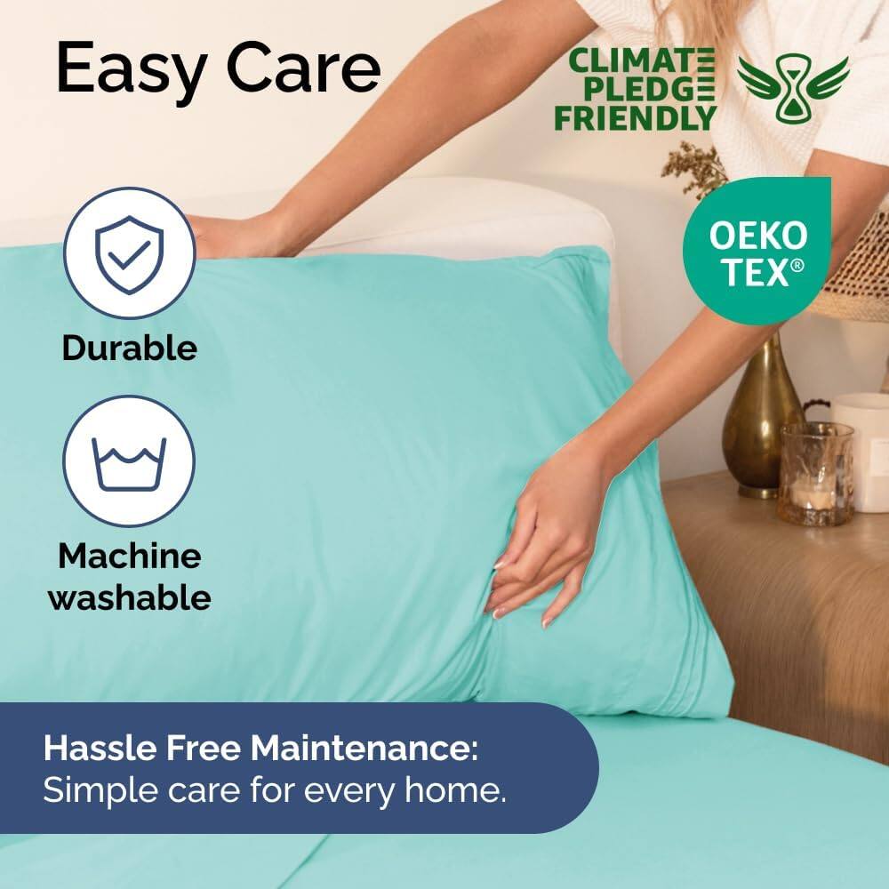 Easy Care  
CLIMATE PLEDGE FRIENDLY  
Durable  
Machine washable  

Hassle Free Maintenance:  
Simple care for every home.