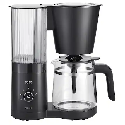 Angle. ZWILLING - Enfinigy 12-cup Glass Drip Coffee Maker - Black.