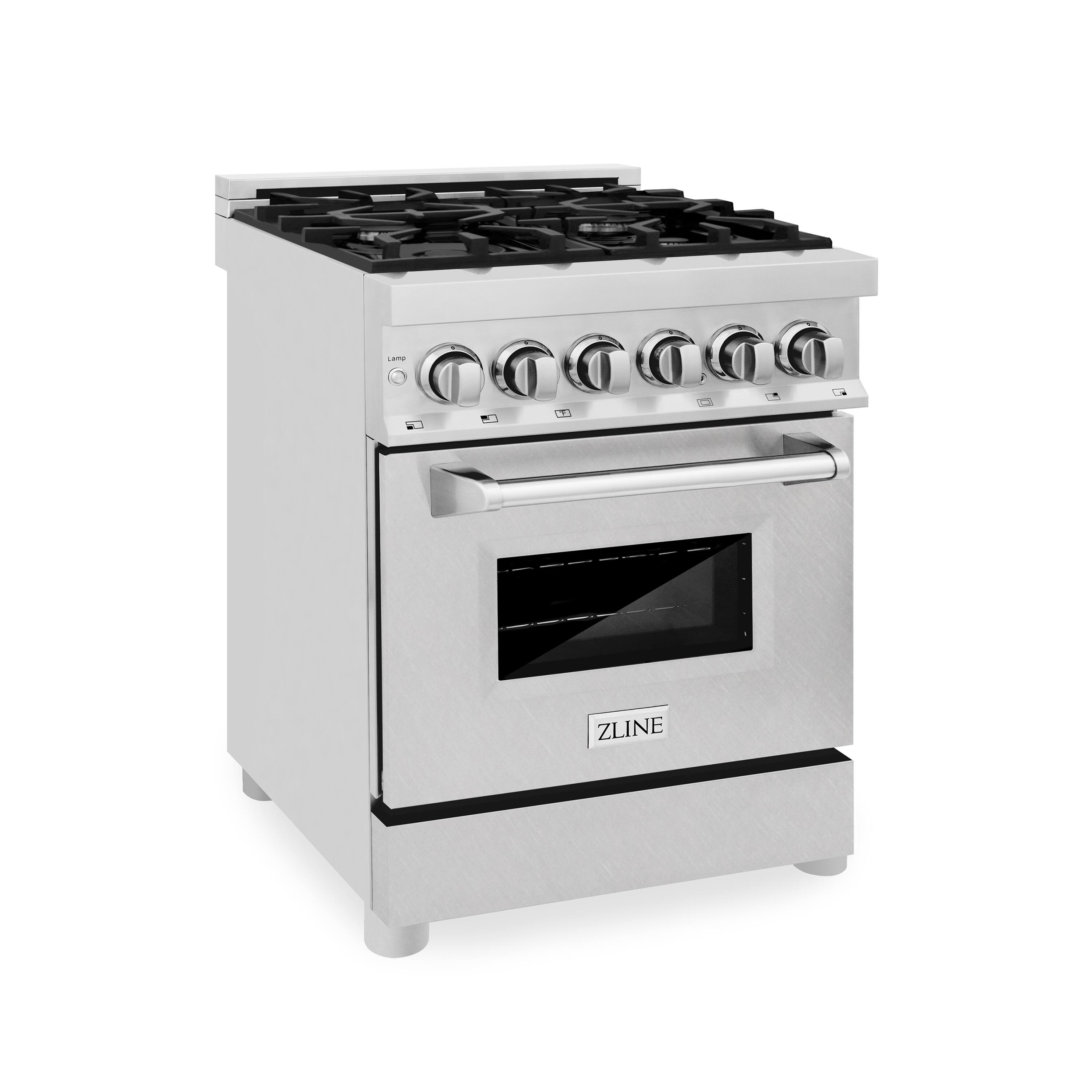 Back. ZLINE - ZLINE 24 in. Legacy Dual Fuel Range w/ 4 Burner Cooktop & Electric Oven w/ Satin Steel Door (RA-SN-24) - Stainless Steel.