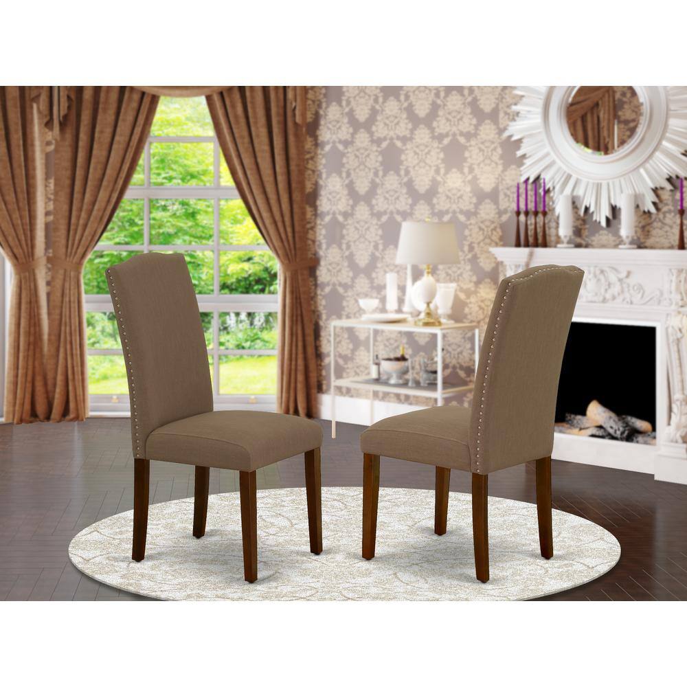 Angle. East West Furniture - Dining Chair Mahogany - Brown.