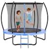 Front. VEVOR - Outdoor Trampoline, 8FT Recreational Trampoline, ASTM Approved Trampolines with Enclosure Net & Thickened Pad - Blue,Black.