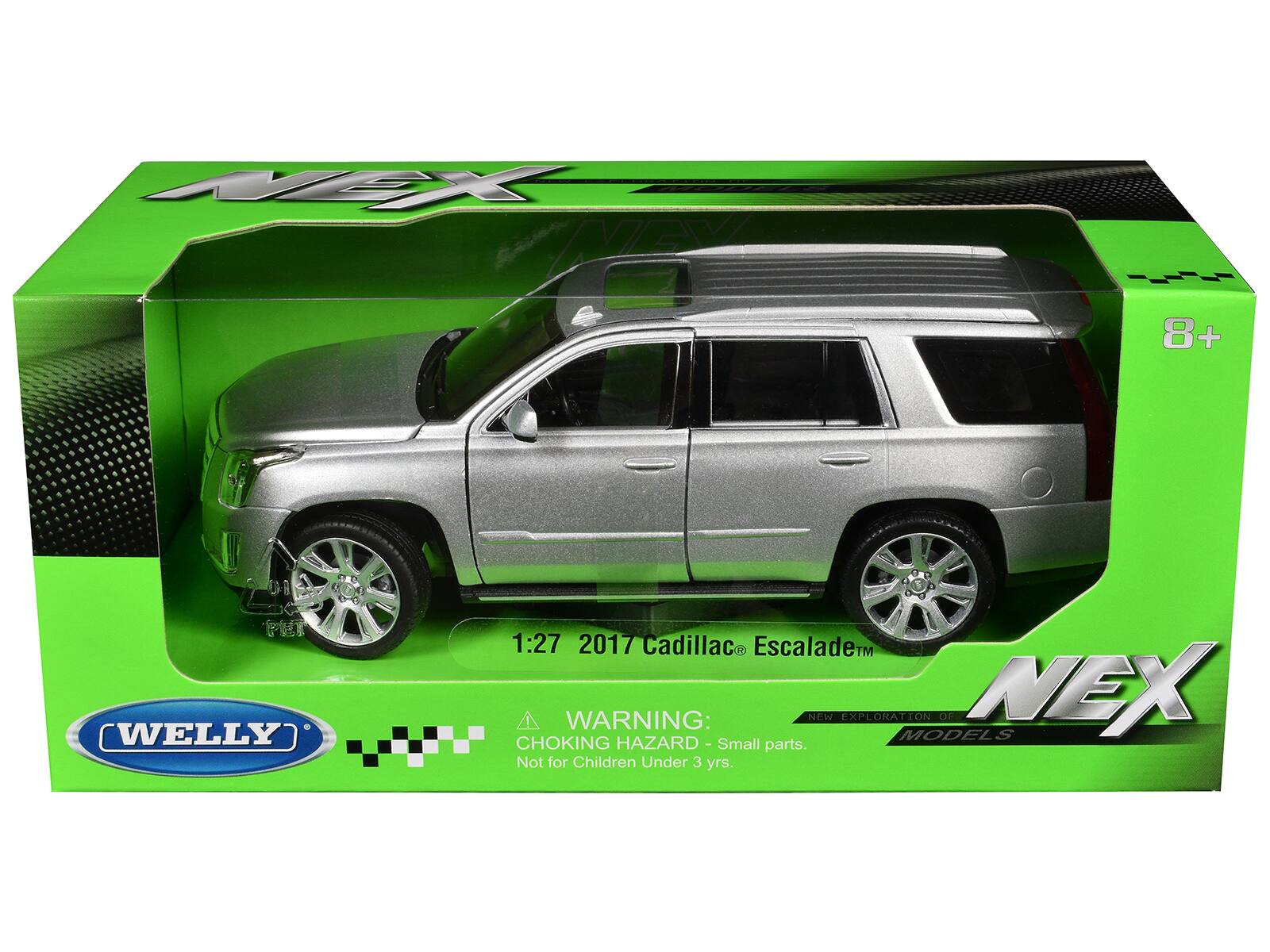1:27 2017 Cadillac Escalade  
8+  
WARNING: CHOKING HAZARD - Small parts. Not for Children Under 3 yrs.  
WELLY  
NEX  
EXPLORATION OF MODELS