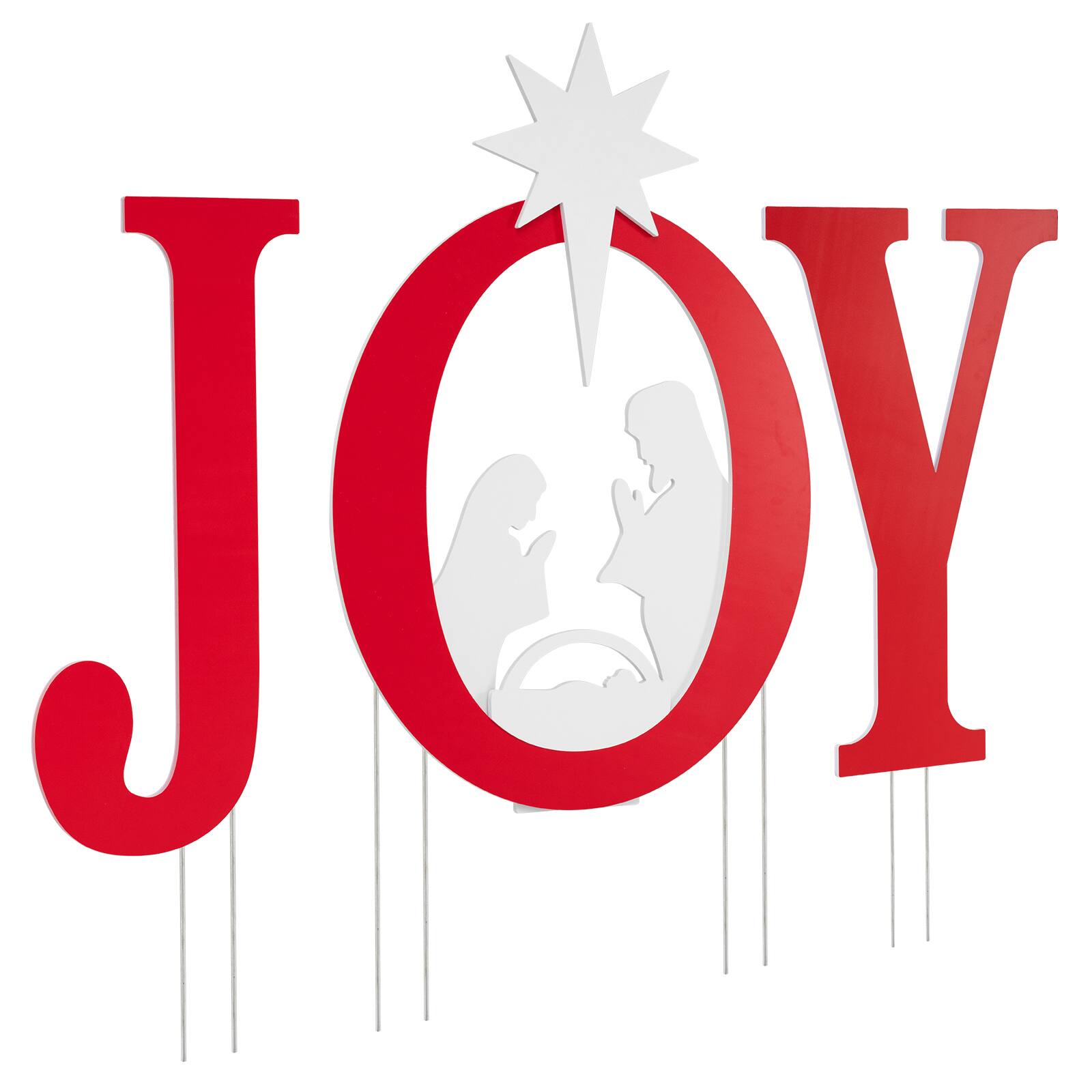 Costway 3 PCS JOY Nativity Christmas Yard Sign Set, Holy Family ...