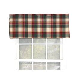 RLF Home - Cabin Plaid Tailored 100% Cotton with Fully Lined 3" Rod Pocket Valnance for Windows 50" x 14" - Forest