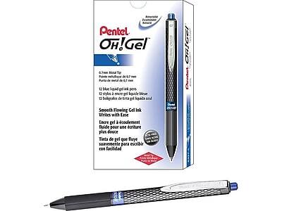 Pentel OH! Gel

0.7mm Metal Tip
Punta de metal de 0.7 mm

12 blue liquid gel ink pens
12 estilos a madera gel líquido azul
12 bolígrafos de tinta gel líquida azul

Smooth Flowing Gel Ink
Writes with ease
Encre gel et écriture
huile pour une écriture plus douce
Tinta de gel que fluye suavemente para escribir con facilidad

Durable
Long-lasting
Duradero
Duradero