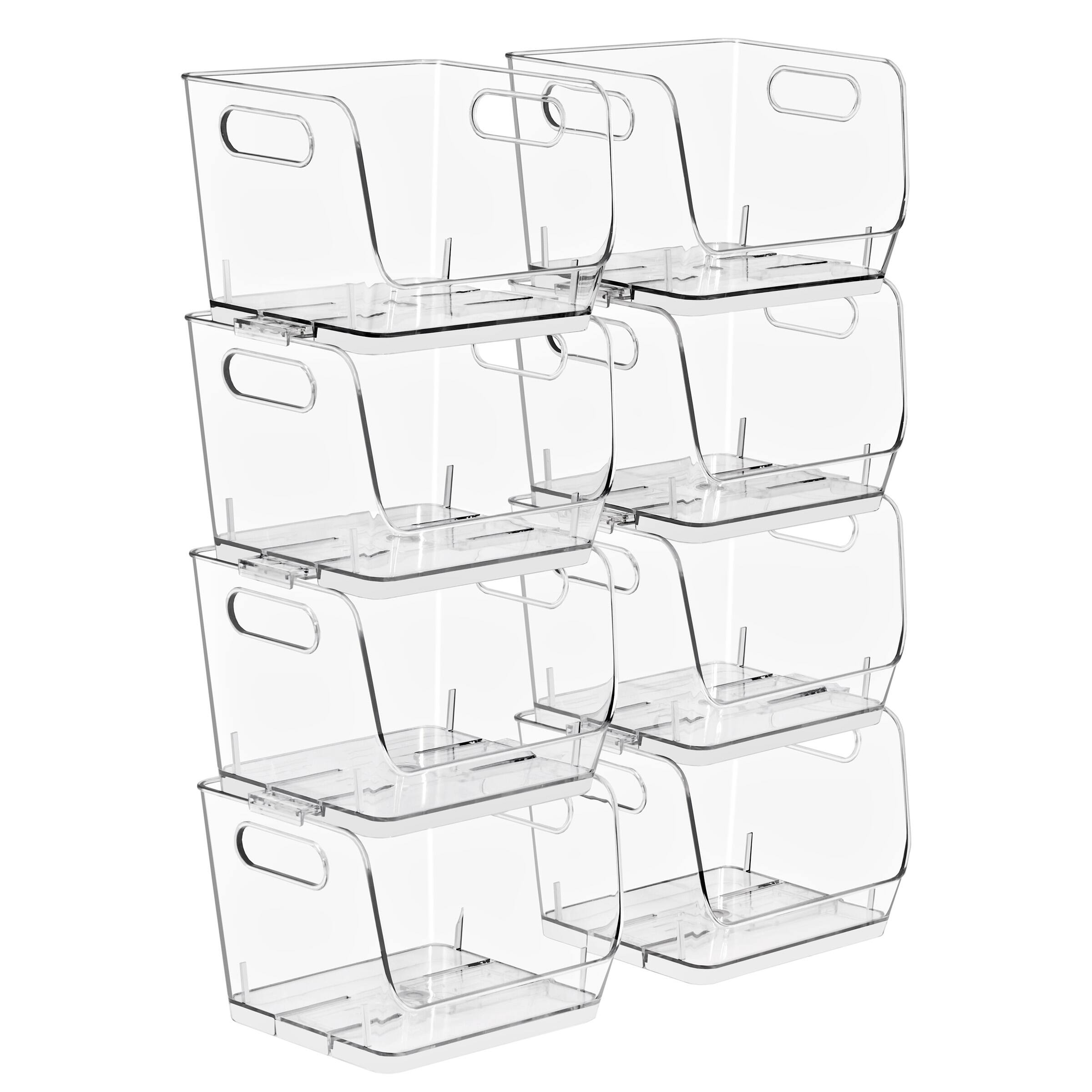 Angle. Sorbus - Sorbus Clear Stackable Storage Bins Open Front, Pantry Bins for Storage and Organization (Small 8 Pack) - Clear.