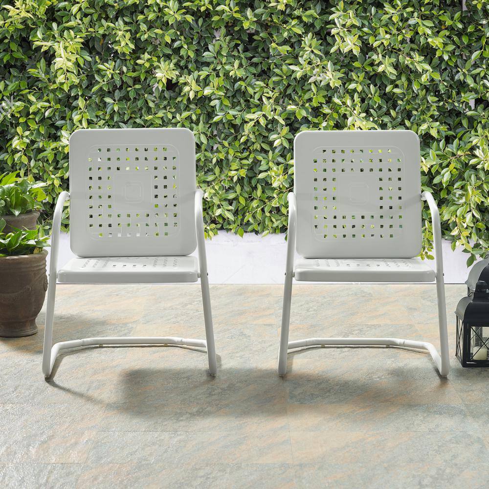 Alt View 9. Crosley Furniture - Bates 2Pc Retro Outdoor Chair Set - 2 Armchairs - White Gloss.