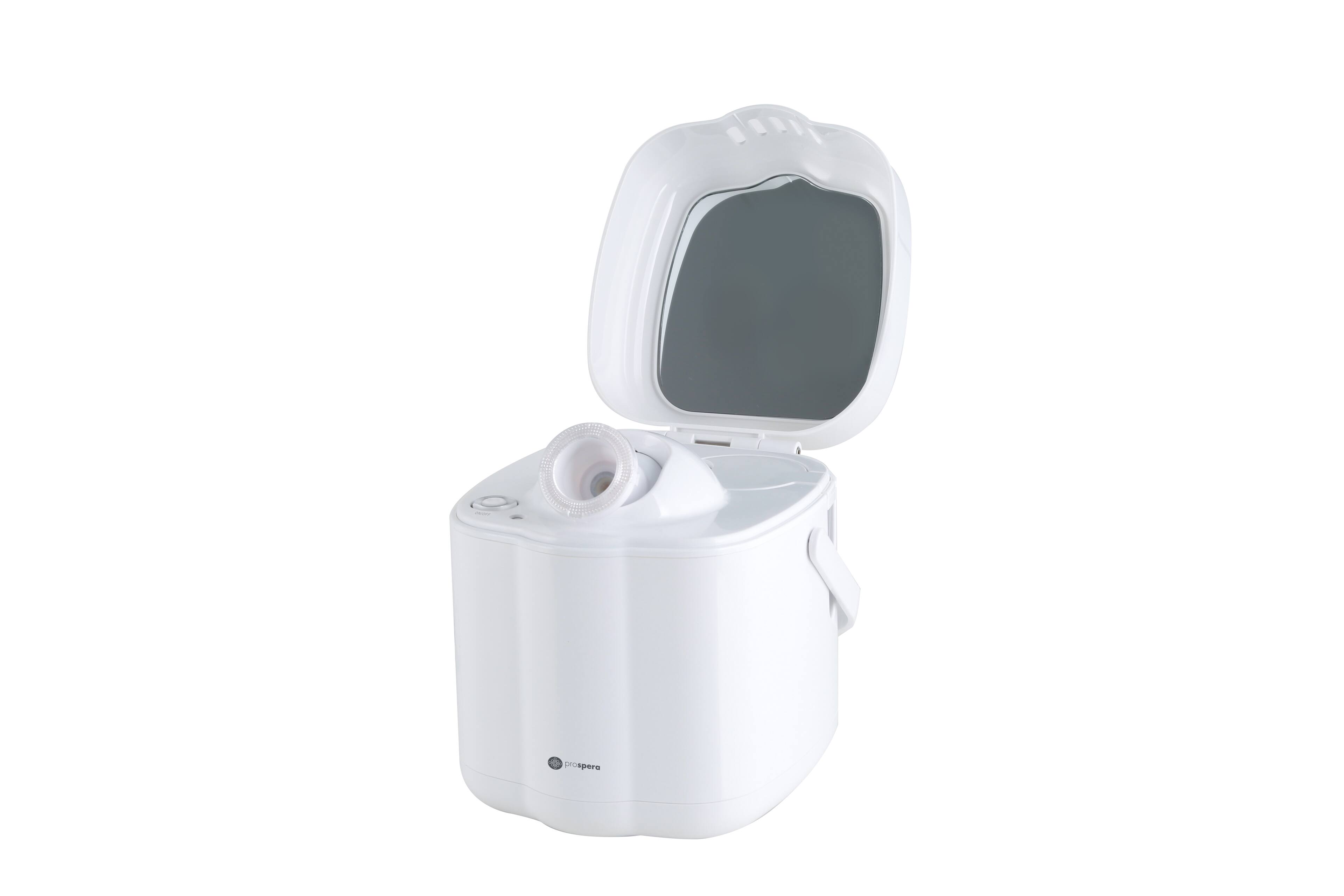 Angle. Prospera - Hot Mist Nano Facial Steamer - White.