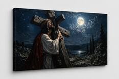 Front. FC Design - Large Canvas 24x36" Ready-to-Hang Moonlit Sacrifice Devotion Art Painting Home Wall Décor - MultiColor.
