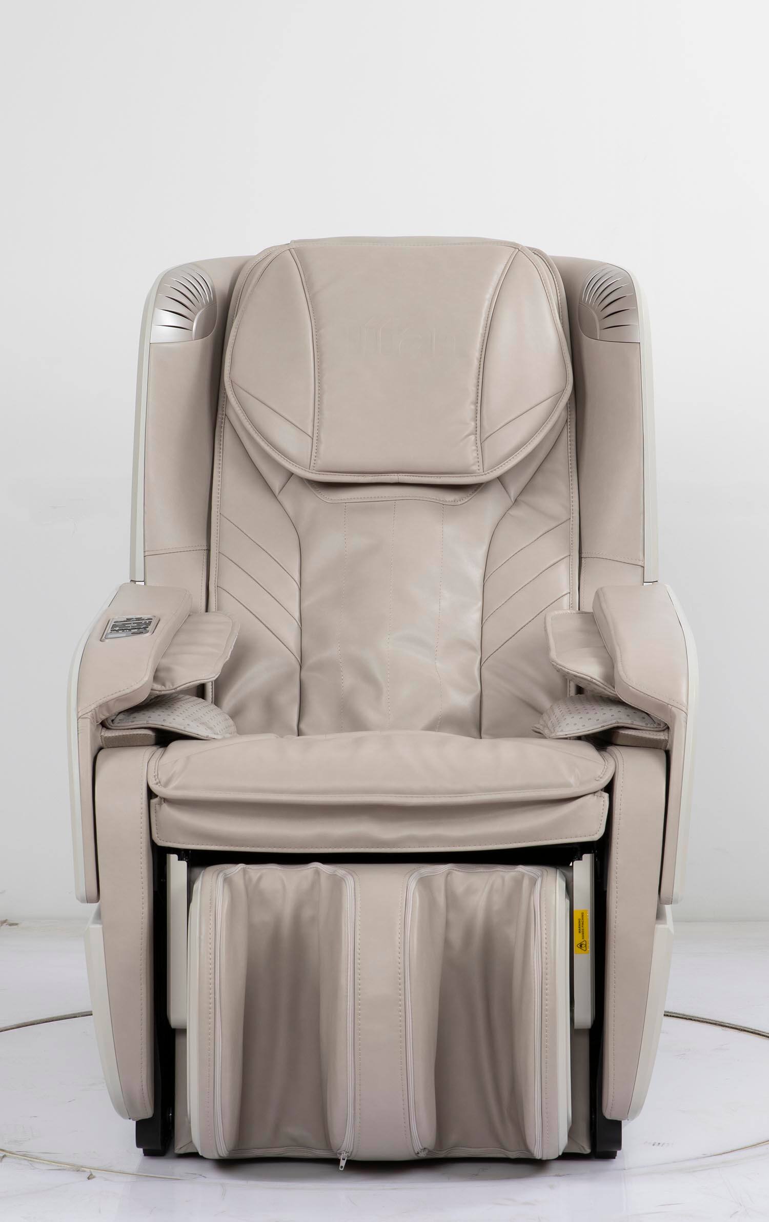 Front. Titan - Luna 3D Compact Massage Chair - Cream.